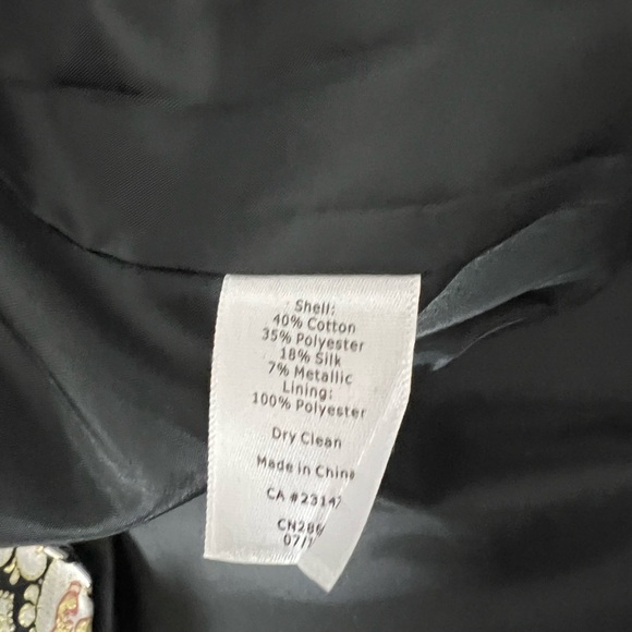 New Talbots Damask brocade Gold Ivory Pink Black Pencil Skirt 18 - Picture 5 of 6